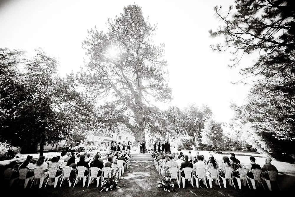 the ceremony wide angle shot of the entire ceremony site