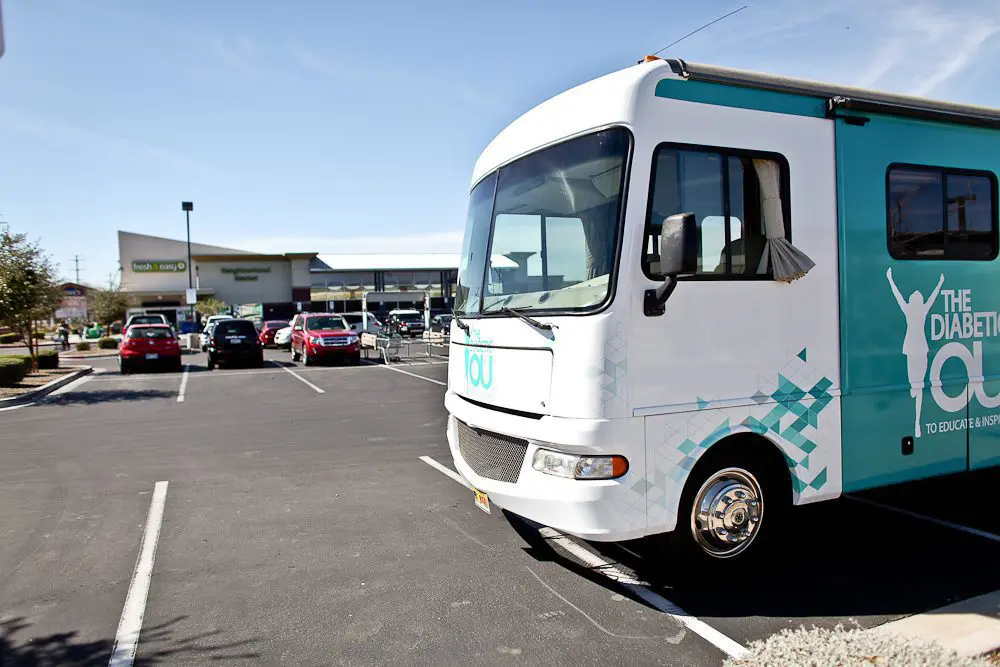 The Shire Diabetes Awareness Tour bus Outside Fresh and Easy in South Phoenix