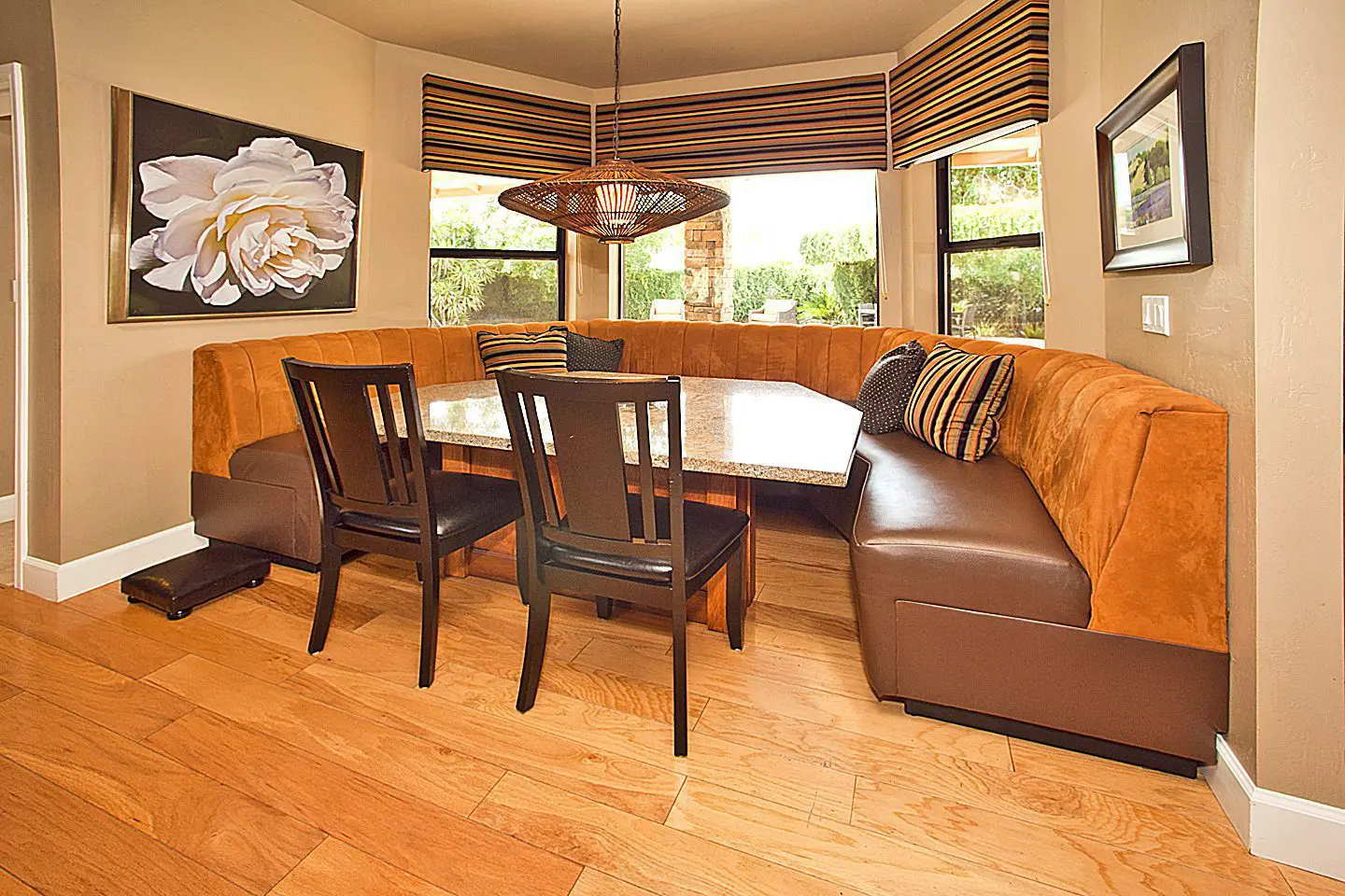 custom built in dining table