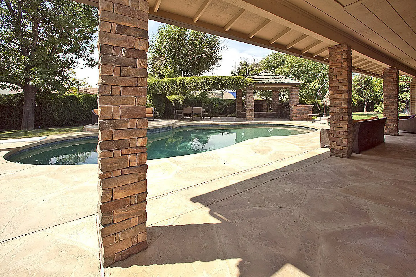 overlooking pool