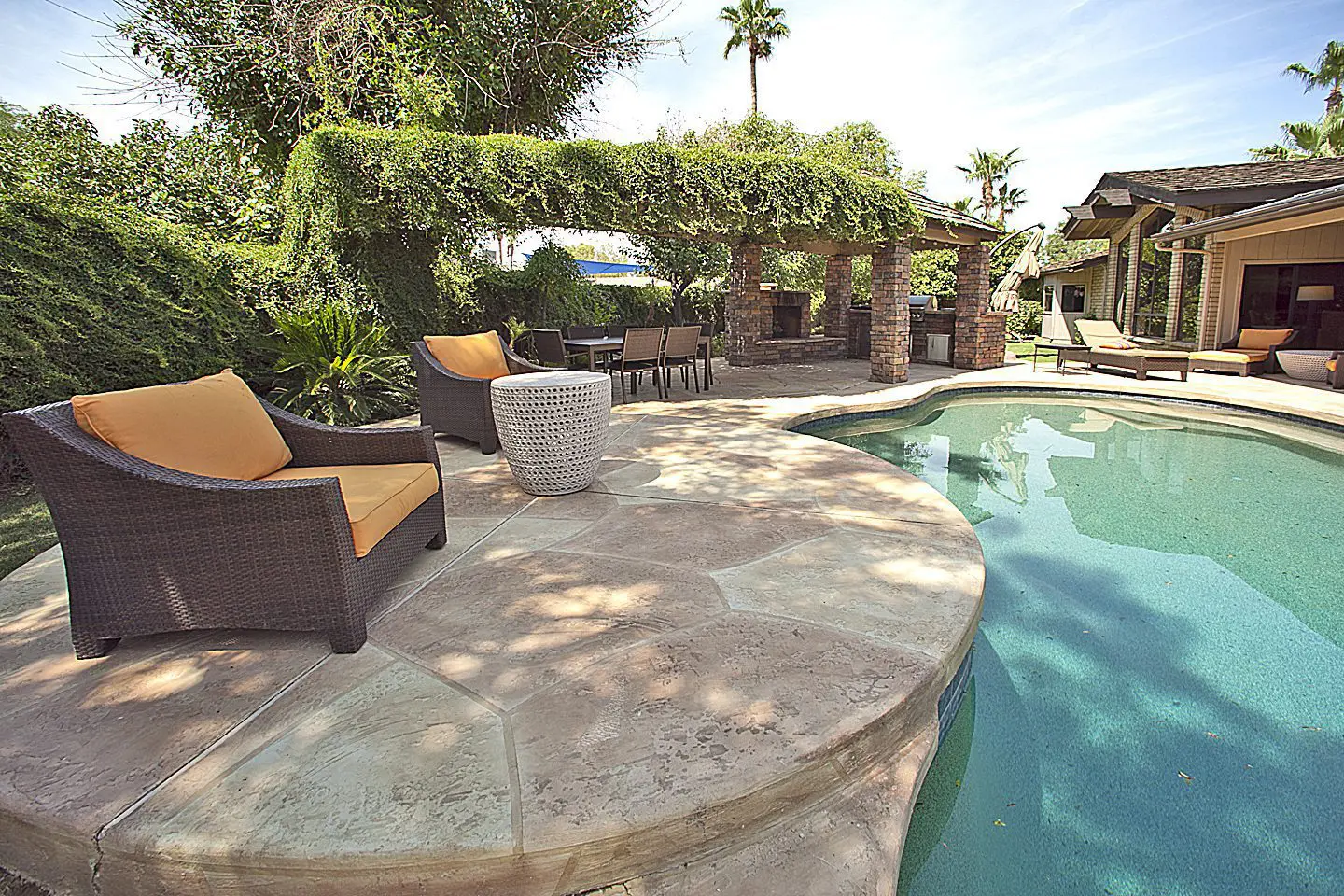 overlooking pool