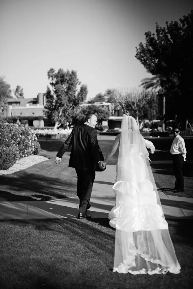 just married black and white wedding phoenix photographer