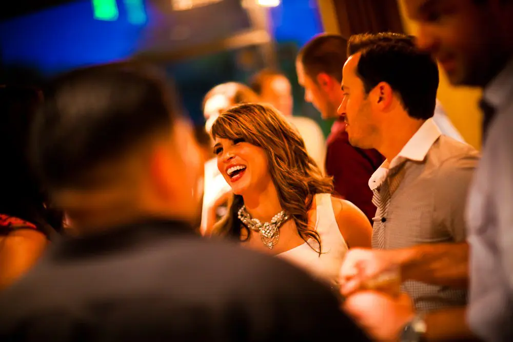 enjoying the engagement party