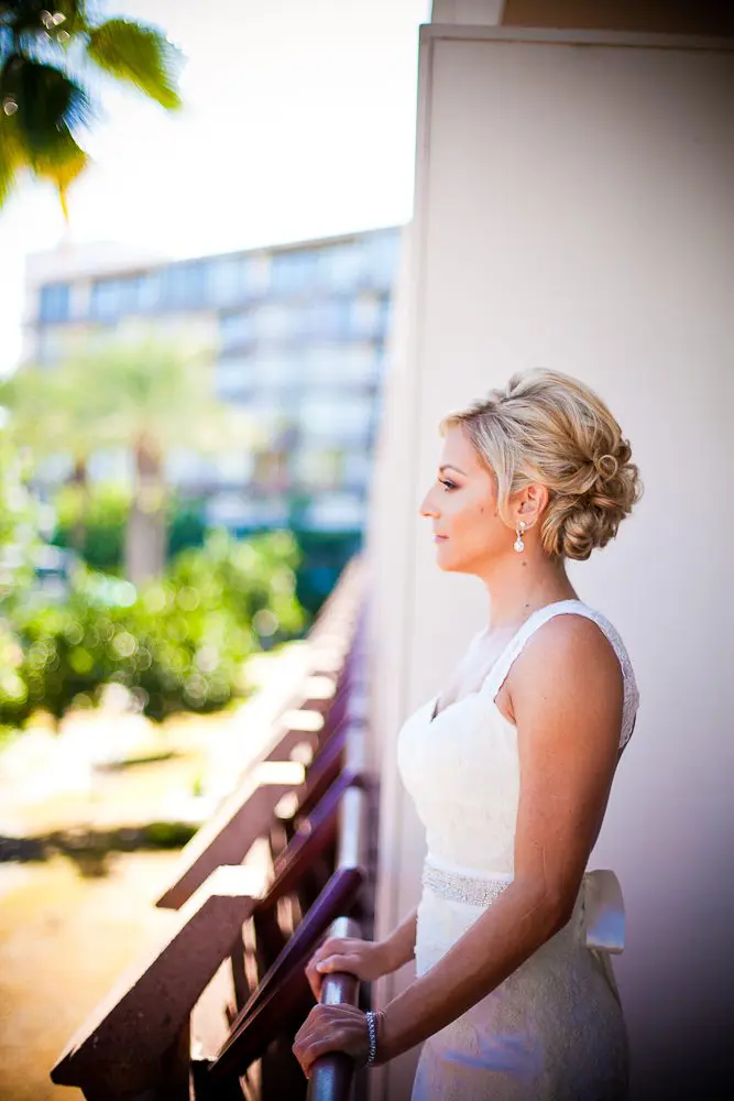 the bride looking off