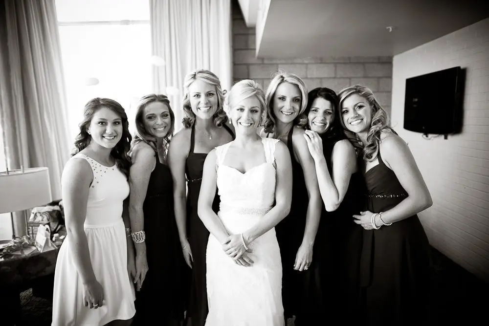 the bride and bride's maids