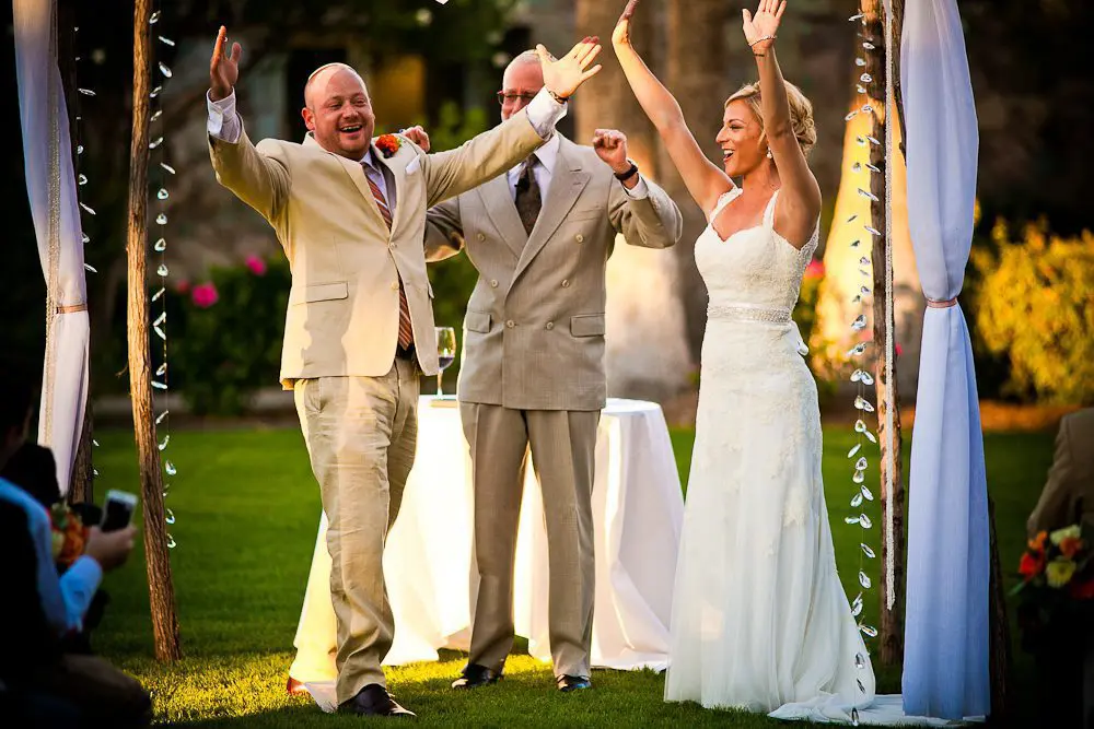 we did it celebrating after the wedding ceremony