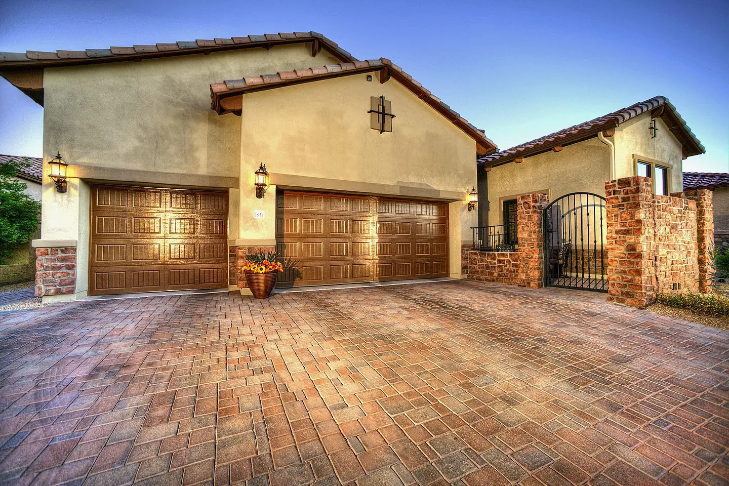 front yard at sunset