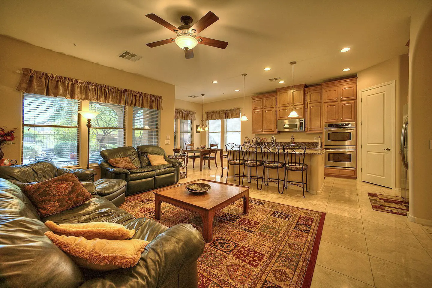 family room kitchen combo