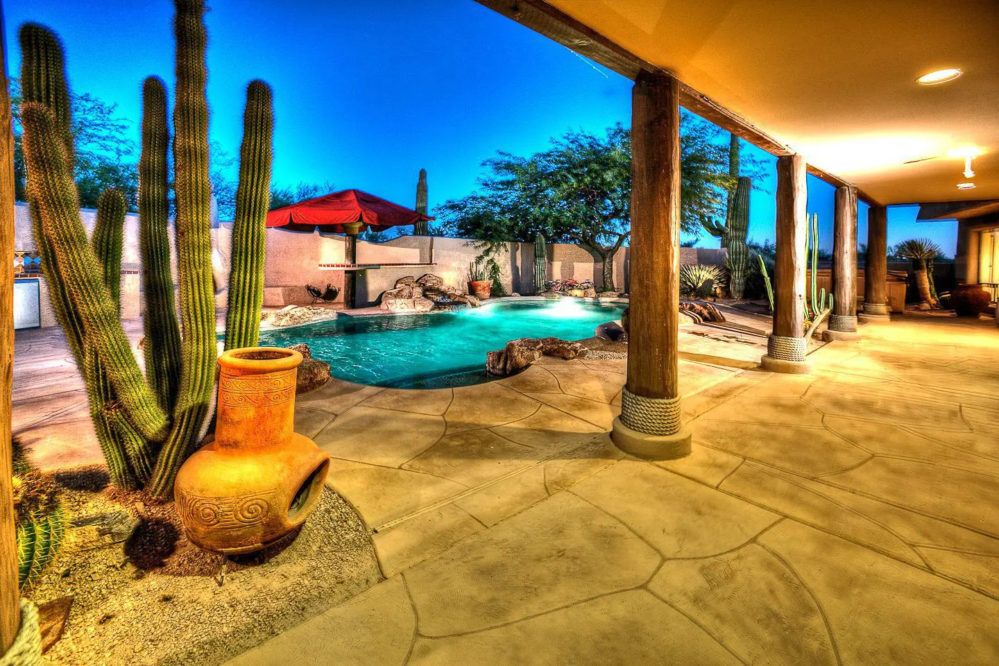 backyard at night