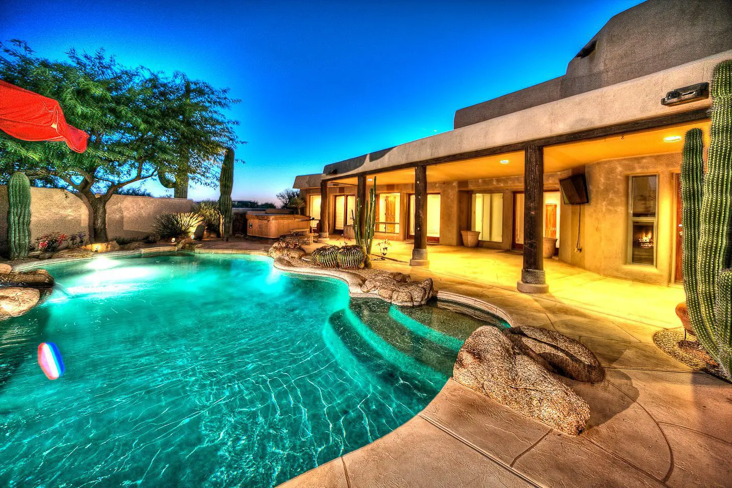 pool at twilight