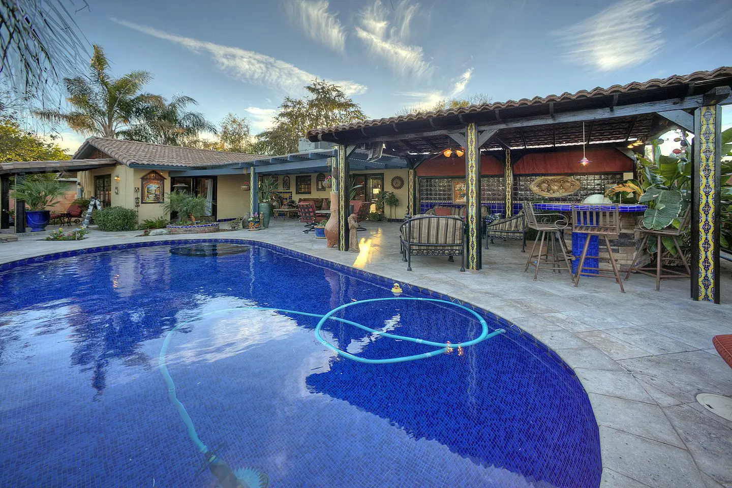 backyard at sunset