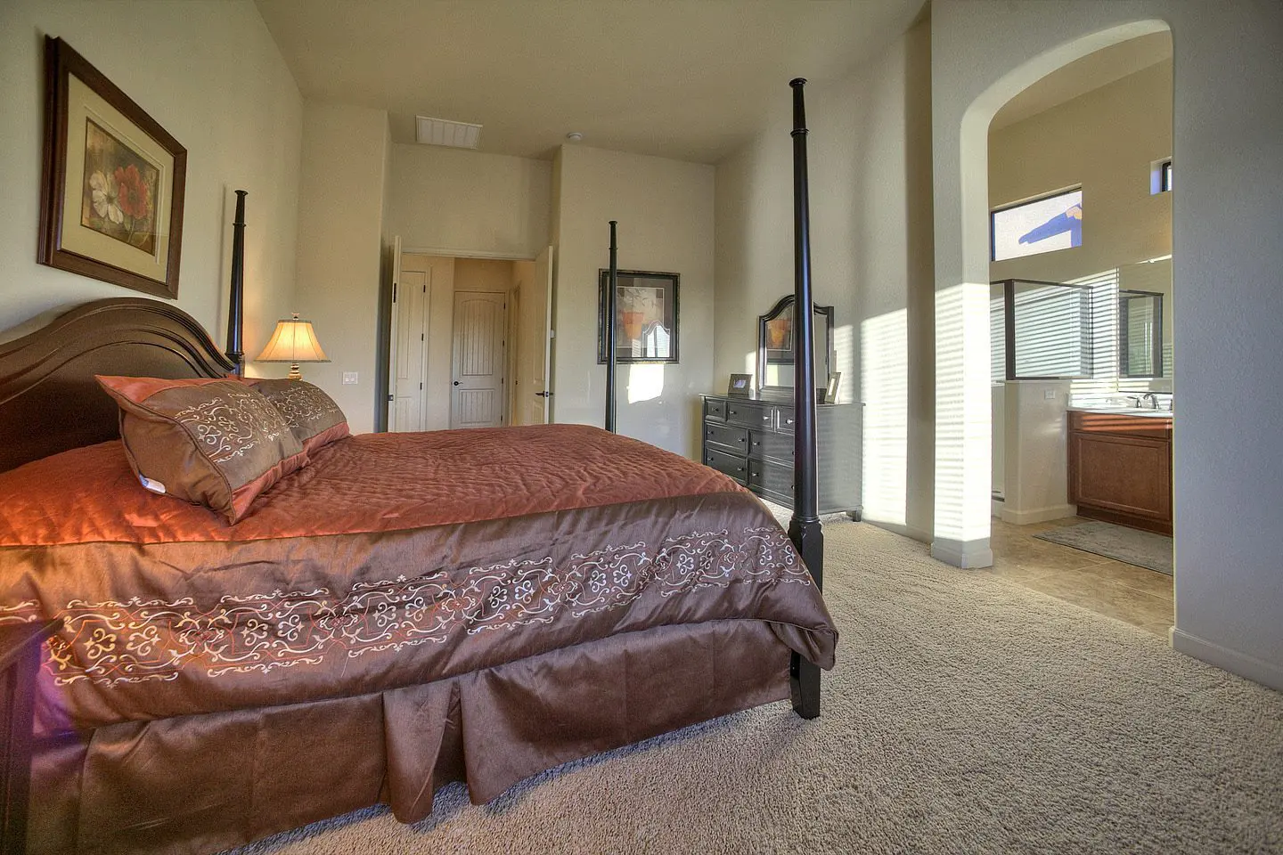 master bedroom looking towards bathroom