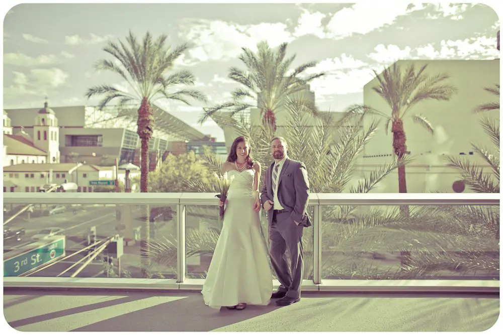 retro shot of the couple