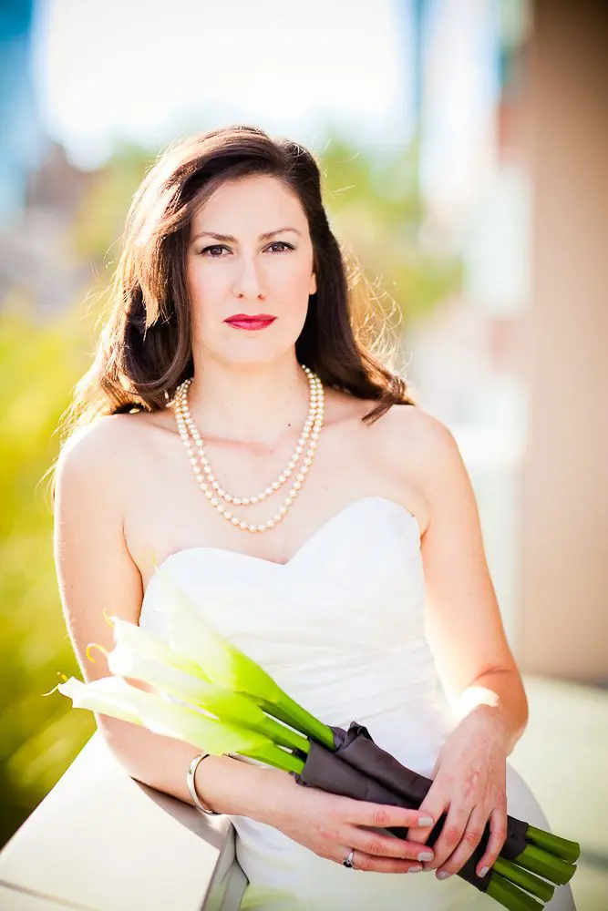 a cool portrait of bride