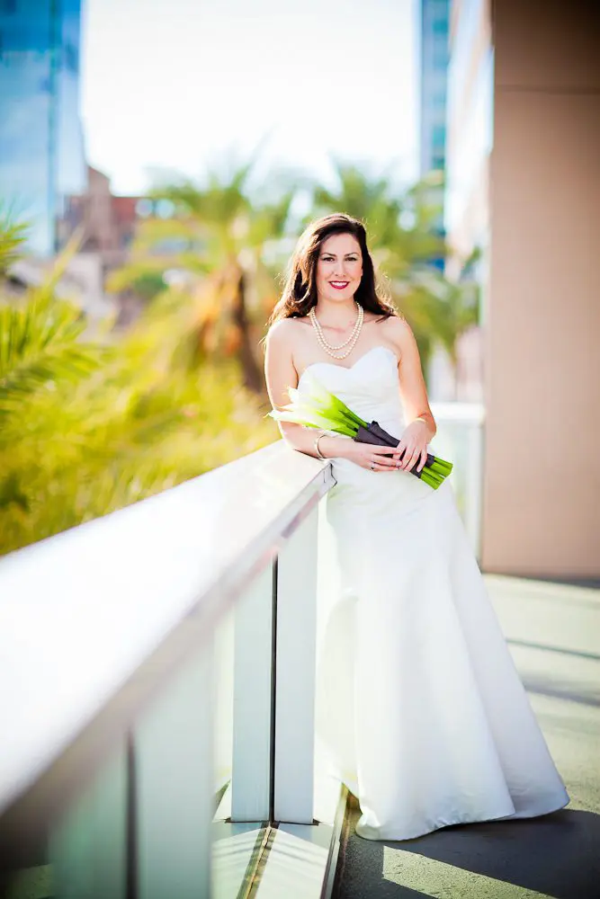 bride smiling at full length