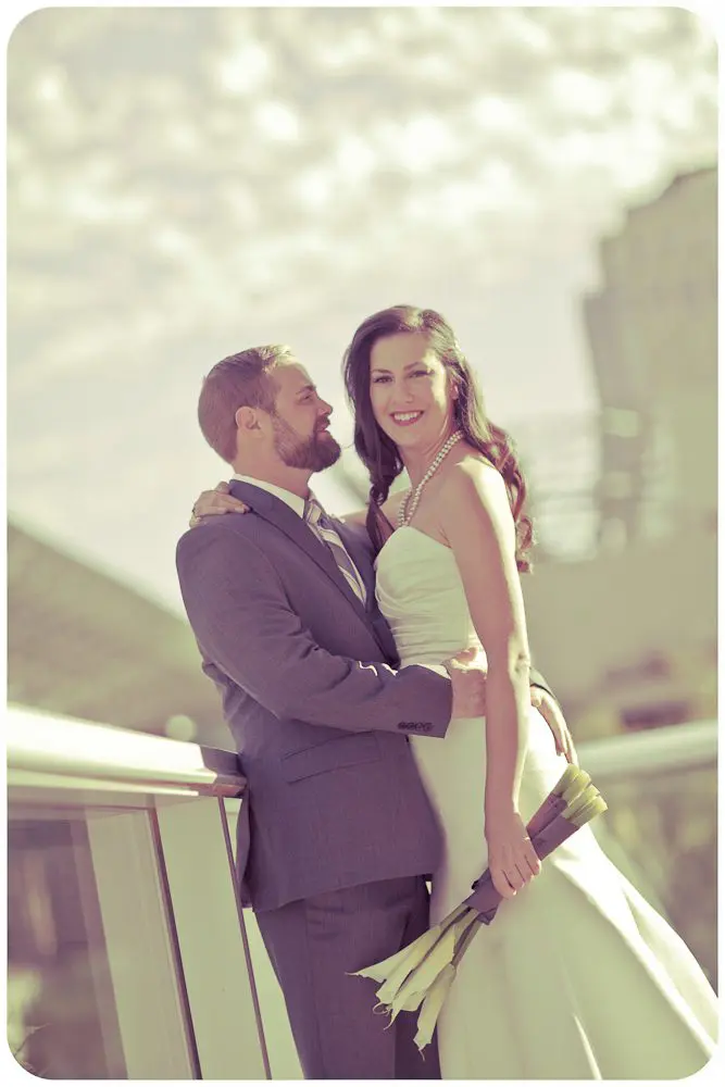 groom smiling at the bride