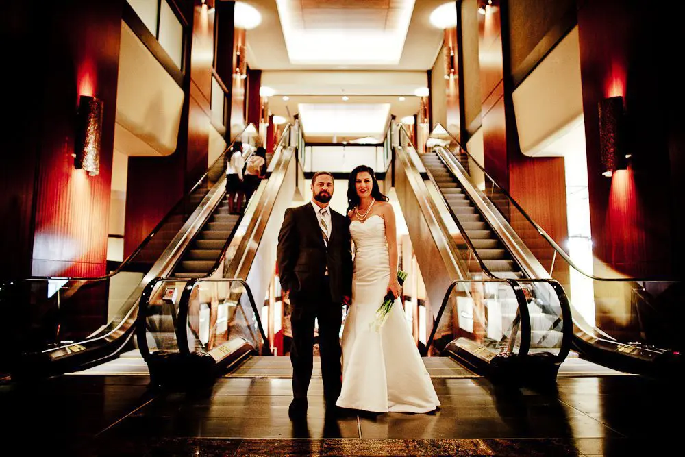 cool shot in front of the escalator