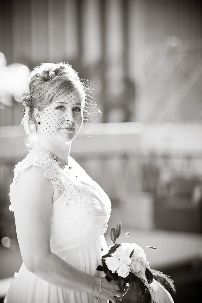 half shot of the bride