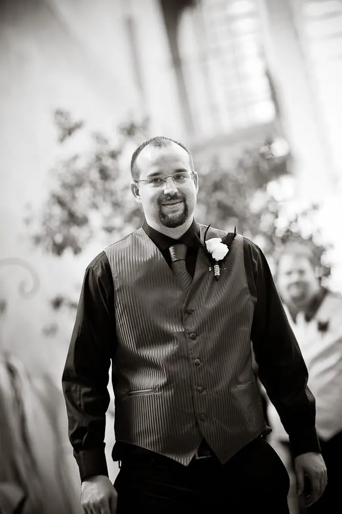 groom walking down the aisle
