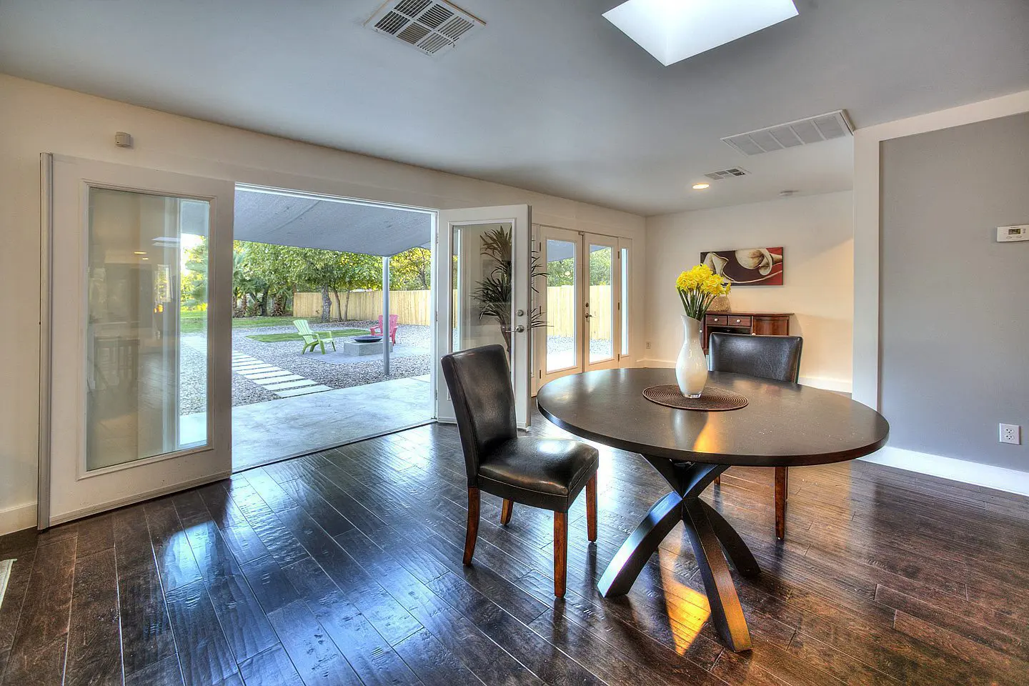 dining area looking towards backyard