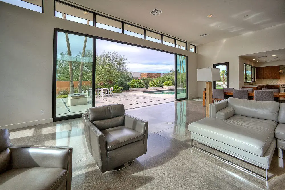 completely open to backyard from the living room