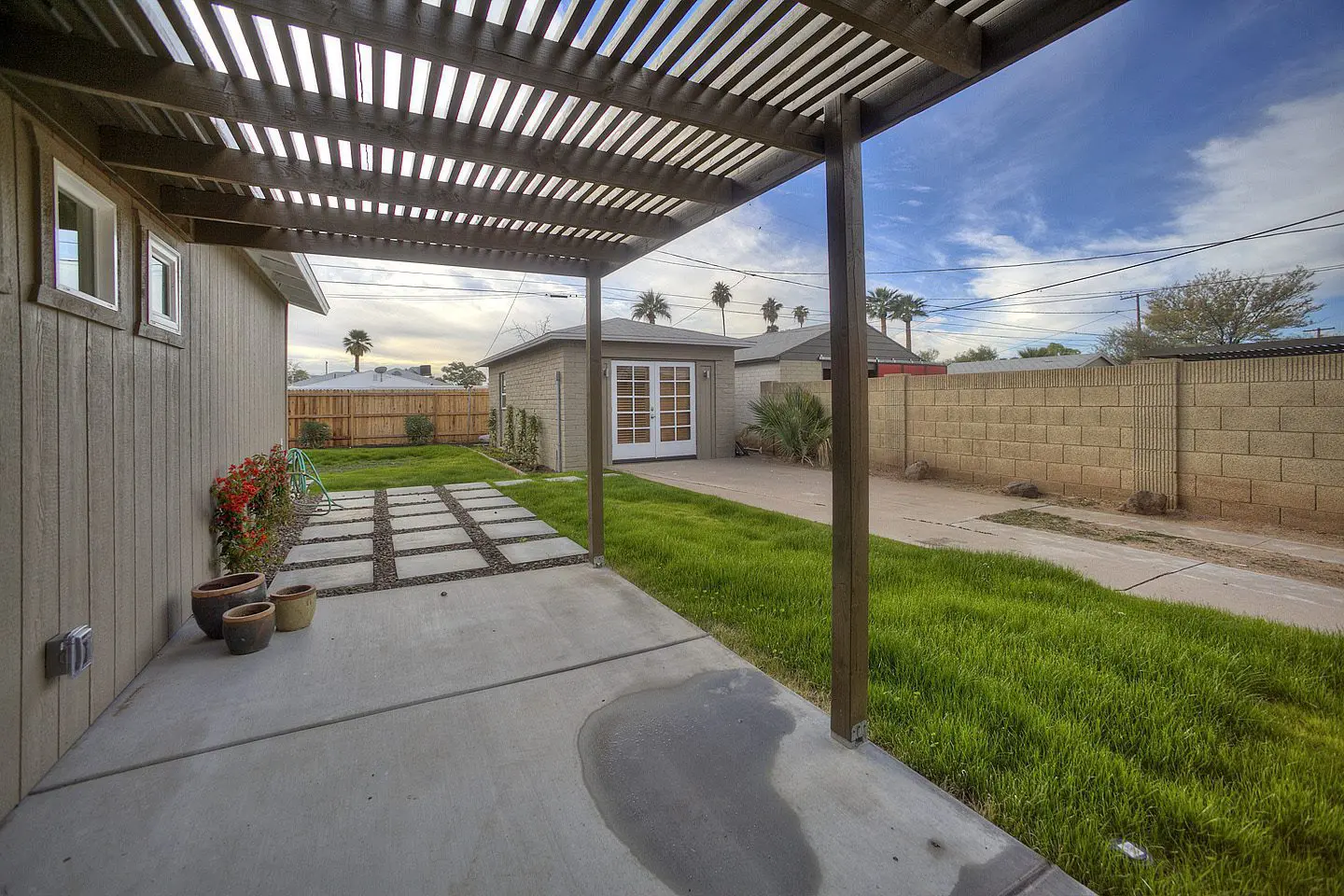 patio in the backyard