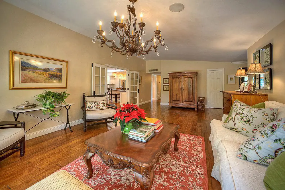 living room from the french doors