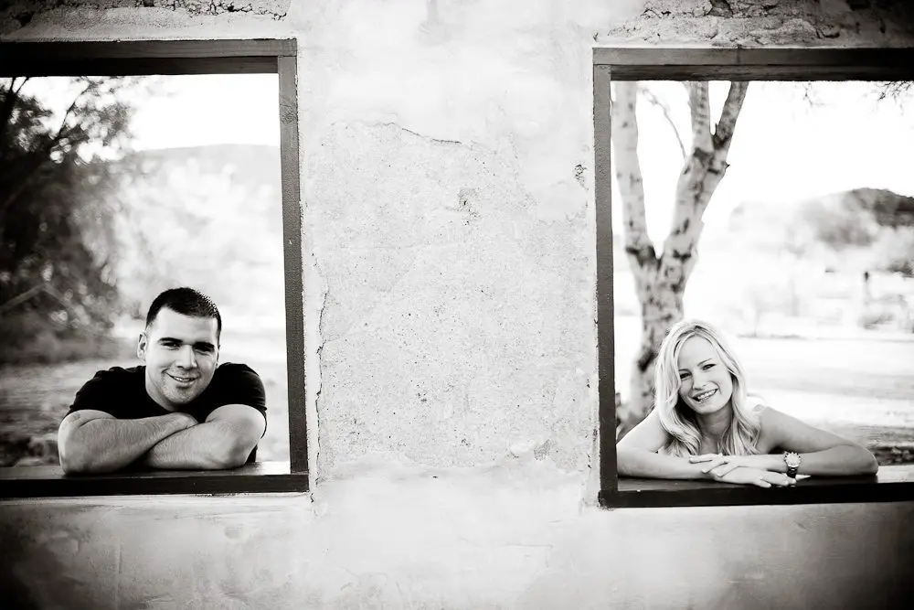 peeking through the windows
