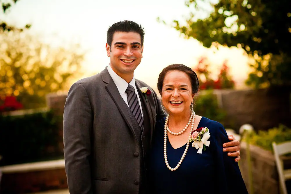 the groom with his mother