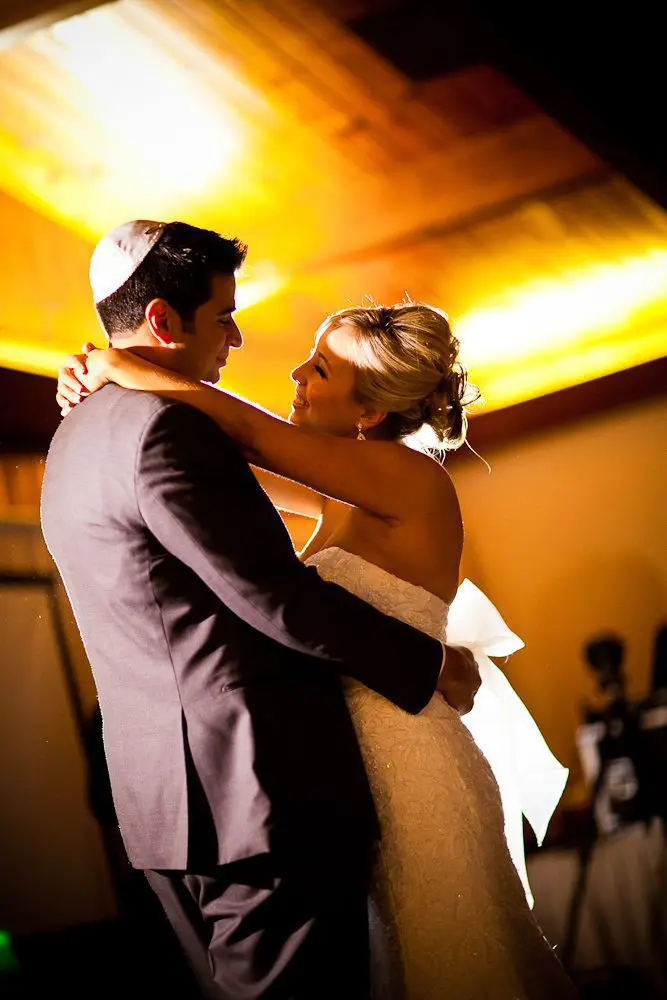 bride smiling during the first dance