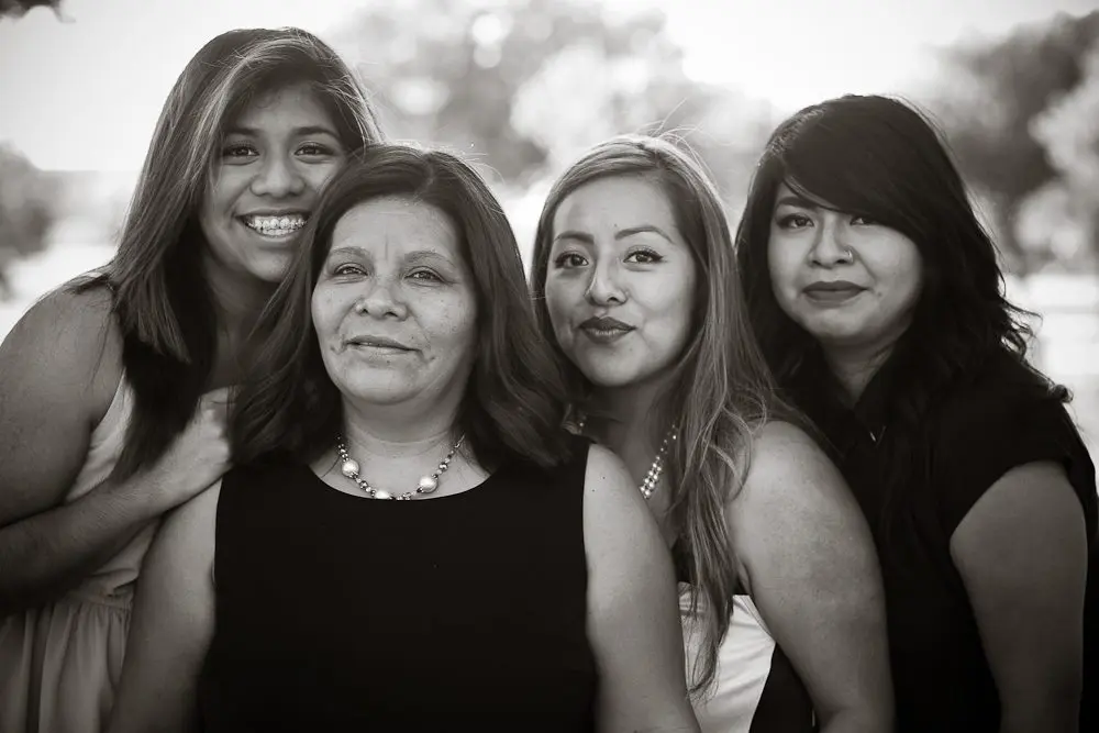 mom and her three daughters