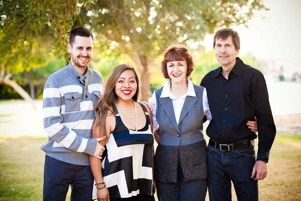 son, daughter in law and the parents