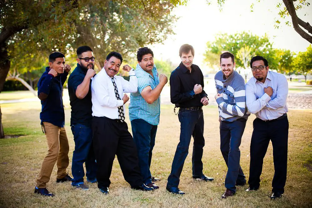 all the guys flexing
