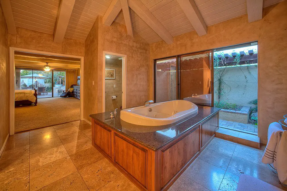 soaker tub in the bathroom