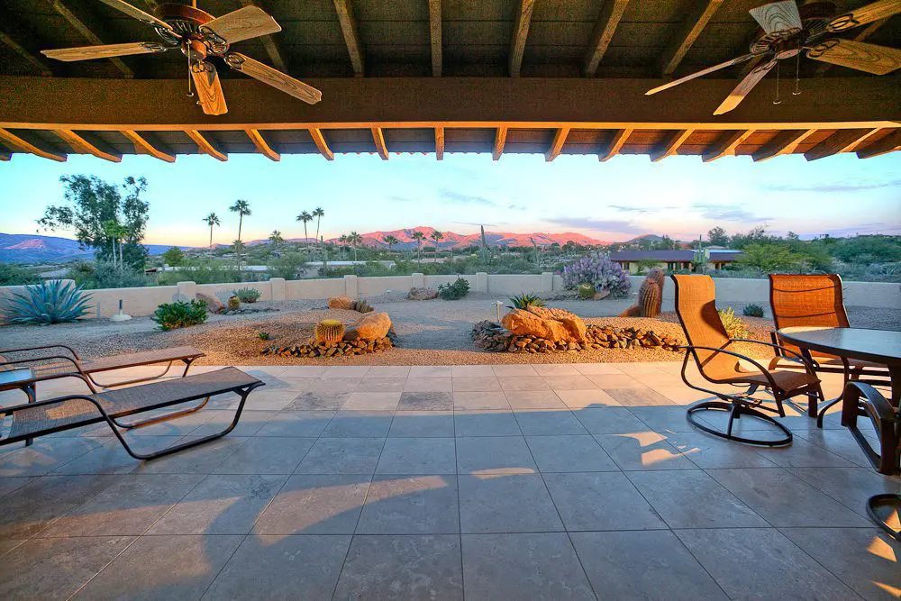 back patio at sunset
