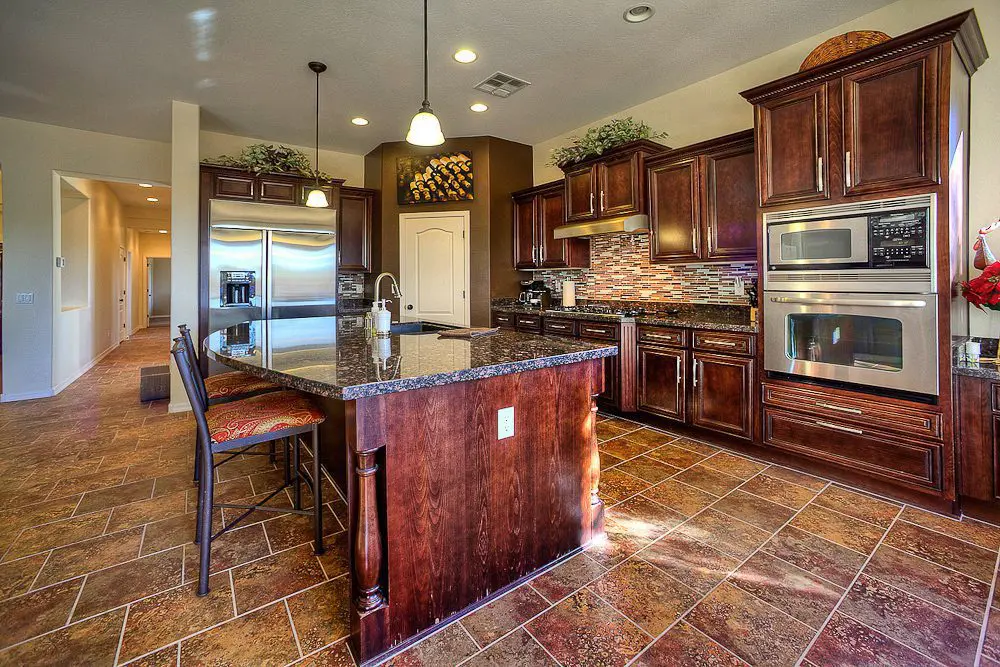 kitchen with beautiful wood cabinets