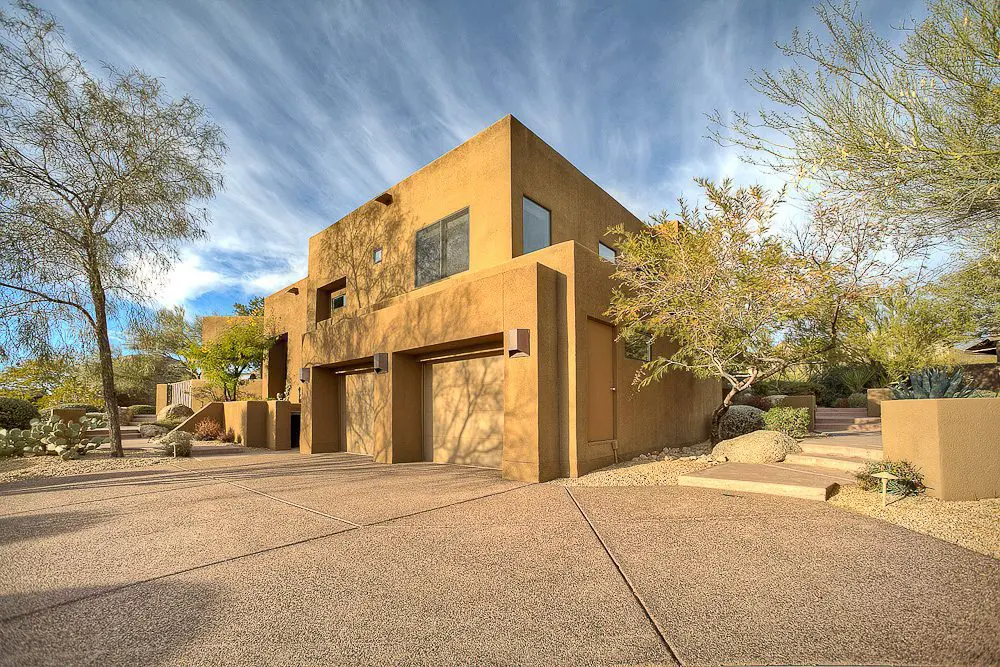 the garage and driveway