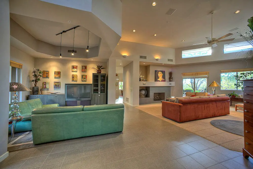 the living room from the front door