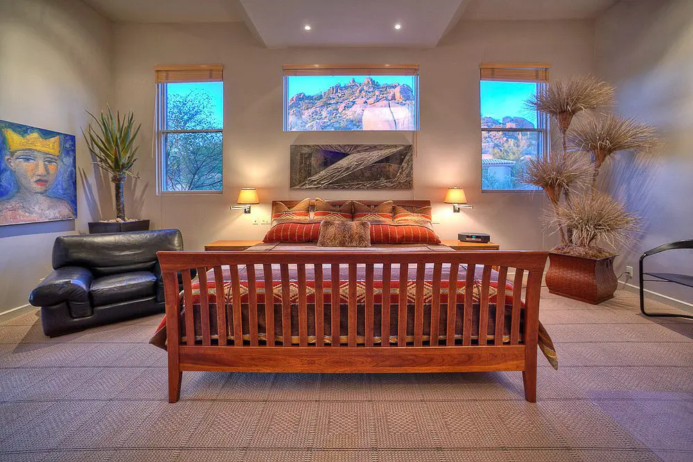 master bedroom at sunset night shot
