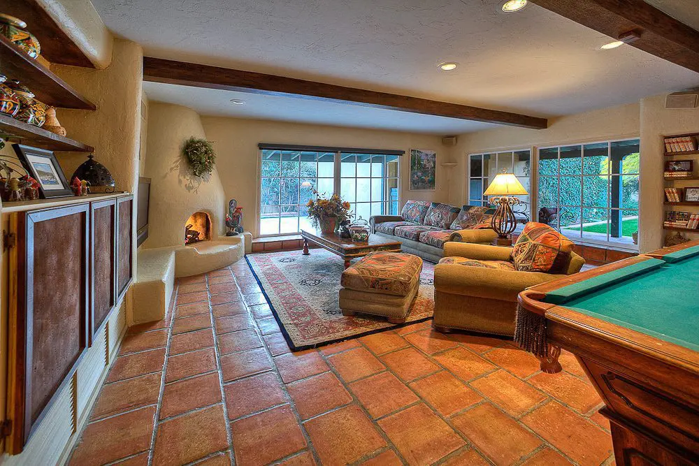 fireplace in the family room
