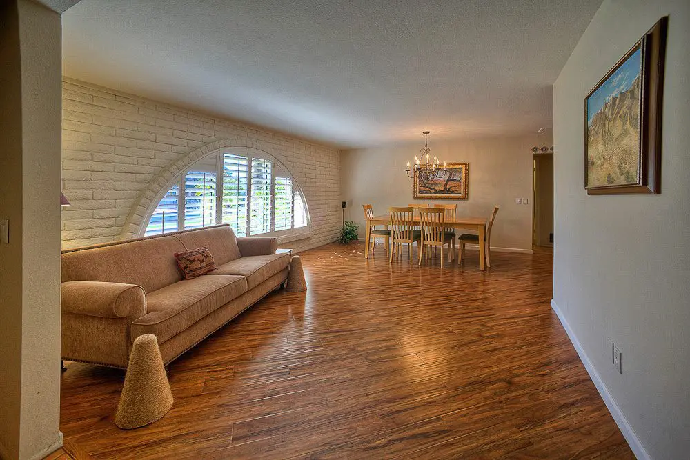 living room and dining area