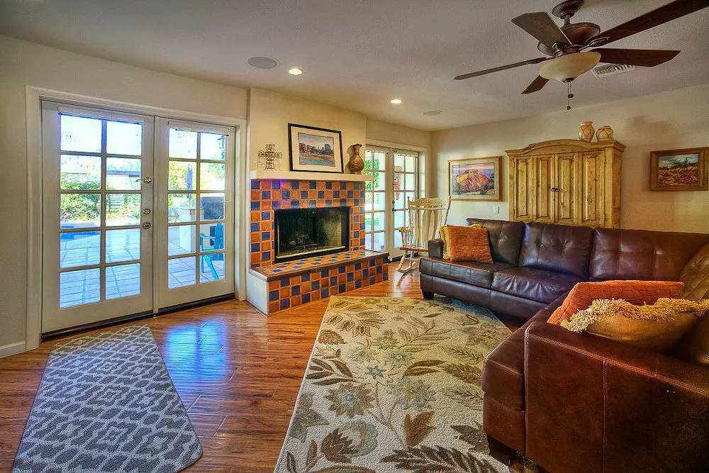 fireplace in the family room
