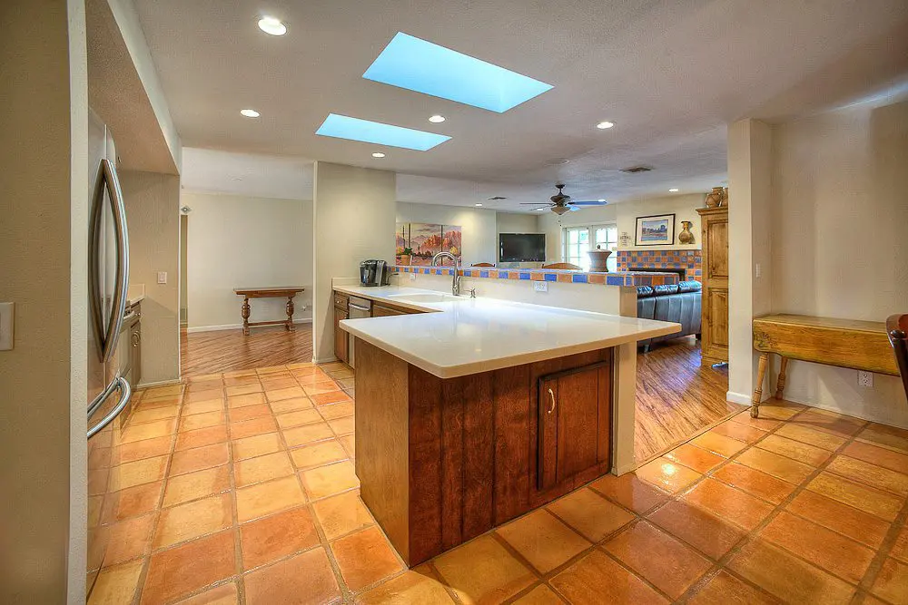 kitchen with skylights