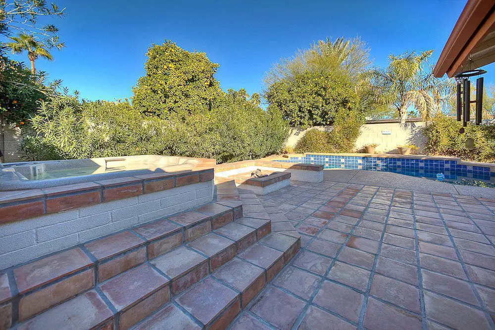built in hot tub and pool
