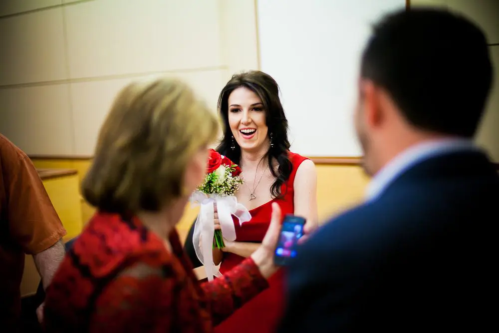 the bride smiling before the ceremony