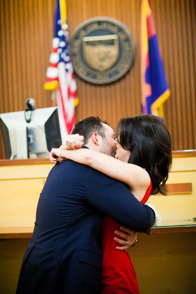 the first kiss after being married