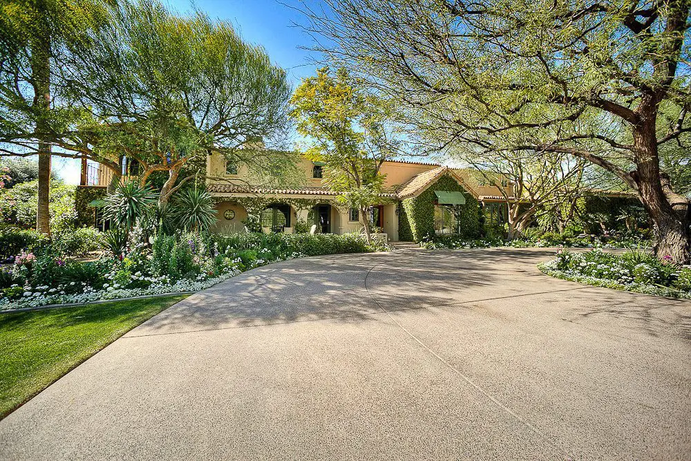 opposite end of the driveway
