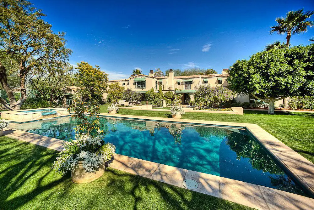 the pool and backyard shot