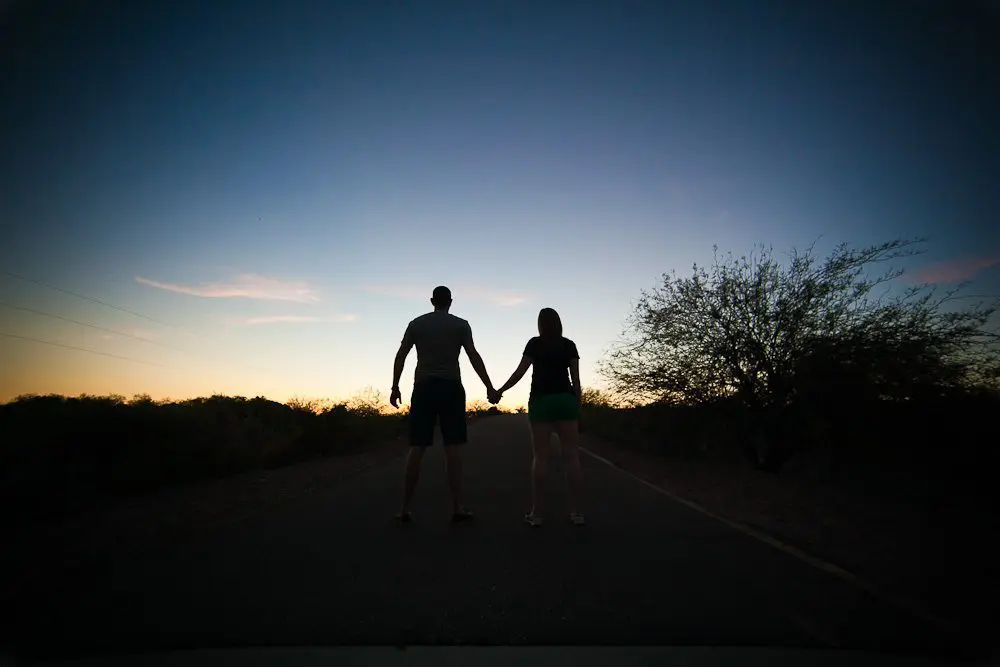 wide shot silhouette