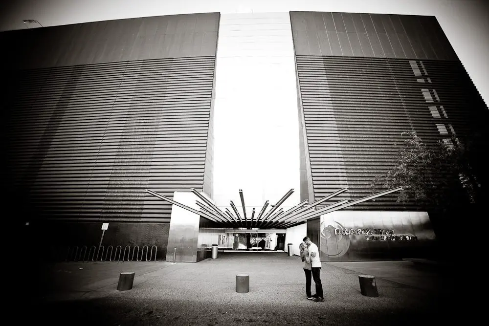 outside the library